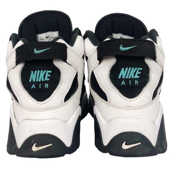 CABANA Nike Air Barrage Mid Top Black White Cabana Nubuck Leather Mesh Trainer - Picture 4 of 13